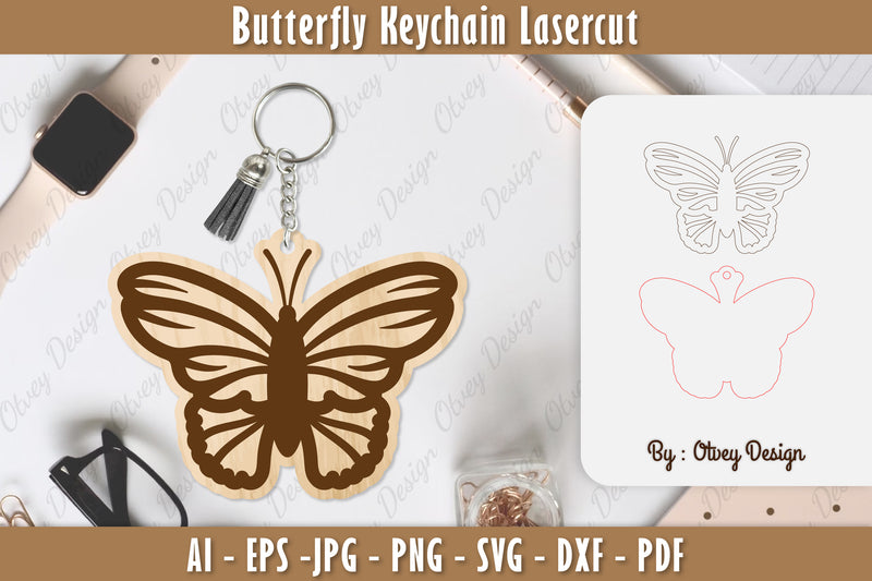 Butterfly Keychain Lasercut SVG Bundle 29 - CraftNest - Digital Crafting and Art