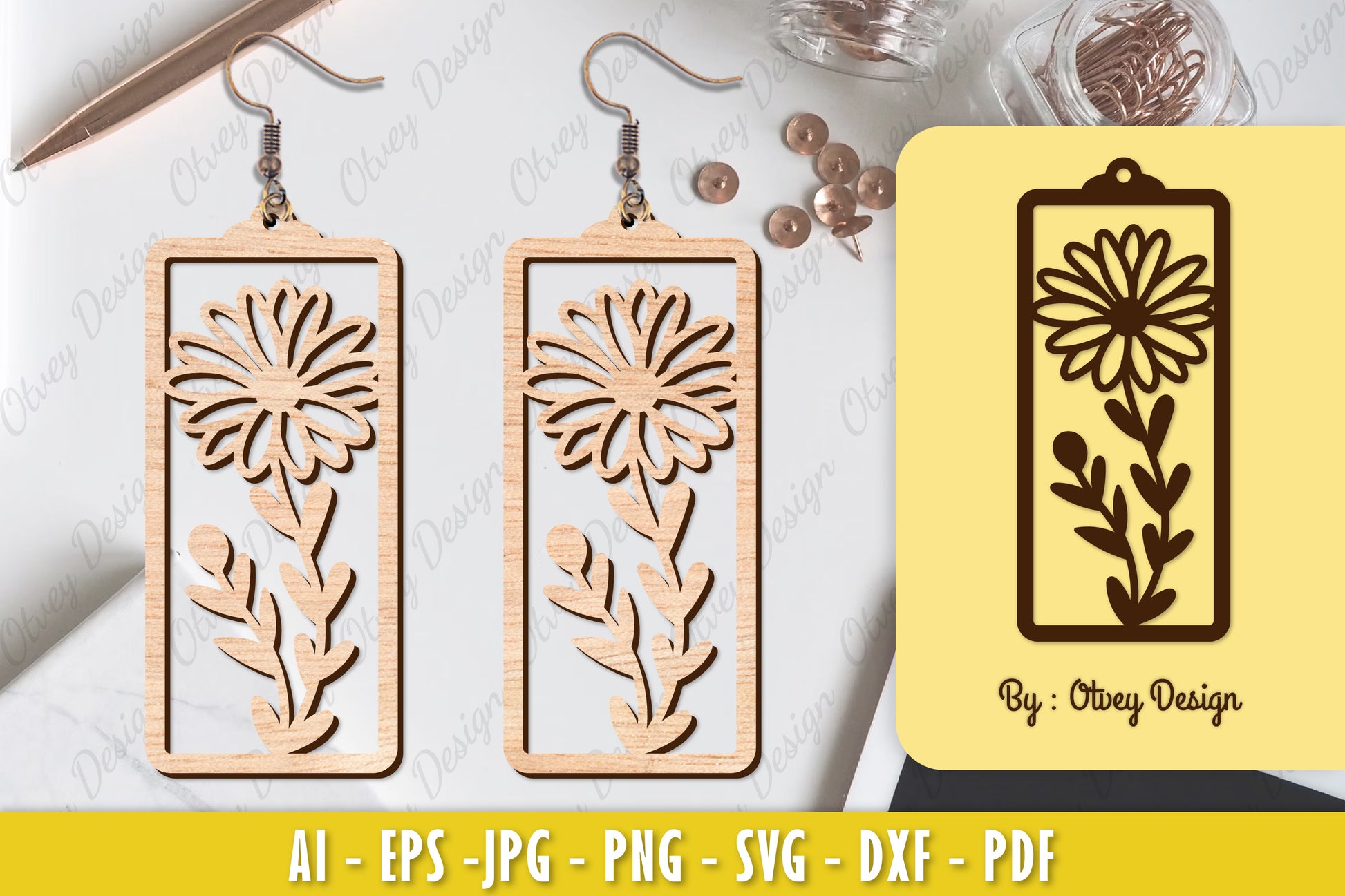Flower Earring Laser Cut SVG Bundle 127 - CraftNest - Digital Crafting and Art