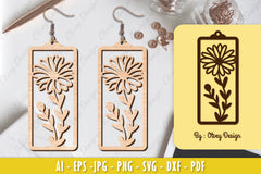 Flower Earring Laser Cut SVG Bundle 127 - CraftNest - Digital Crafting and Art