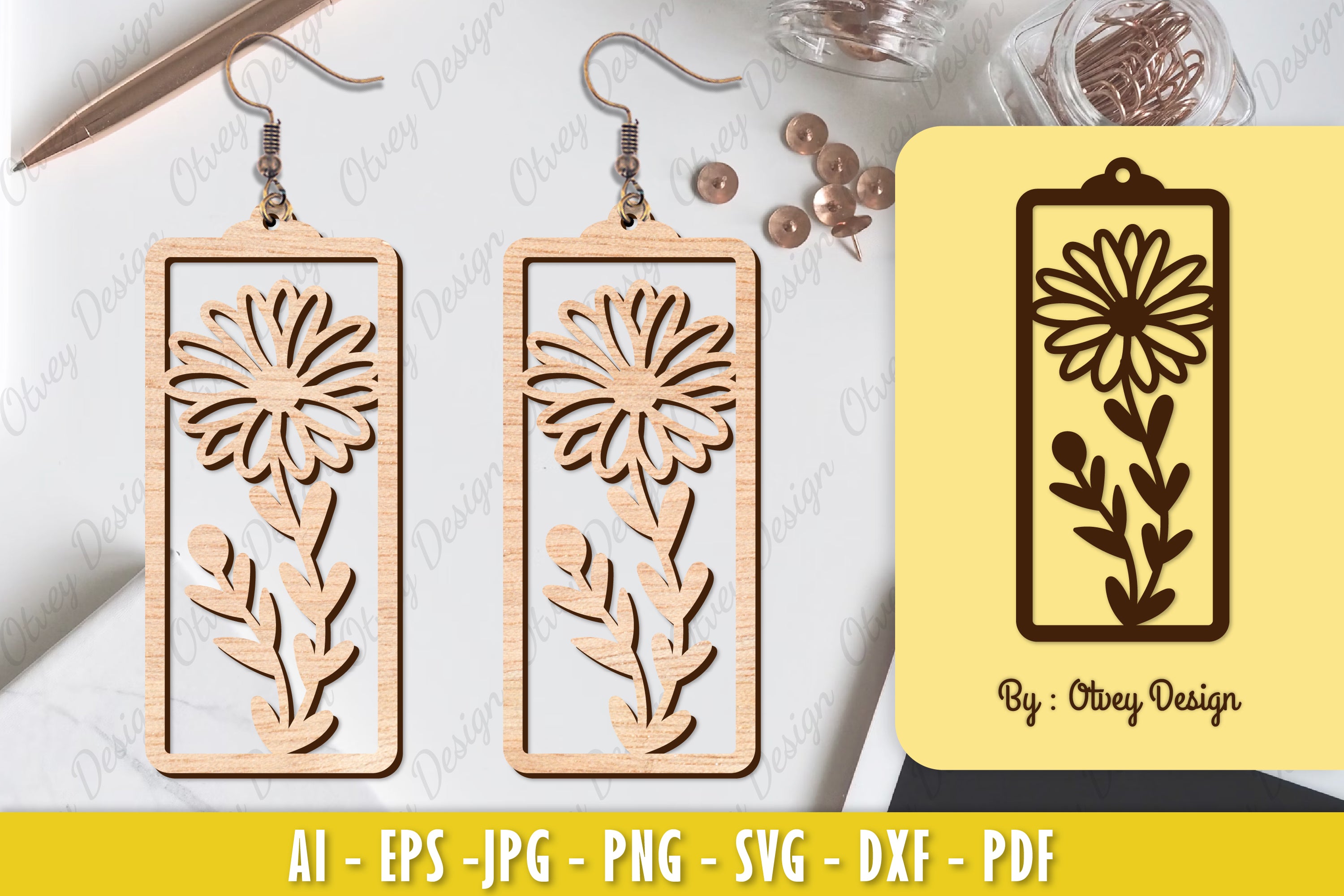 Flower Earring Laser Cut SVG Bundle 127 - CraftNest - Digital Crafting and Art
