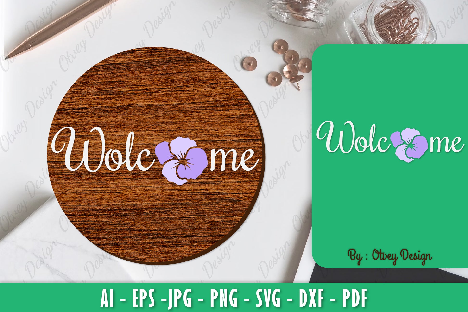 Pansy Flower Welcome Sign SVG Bundle - CraftNest - Digital Crafting and Art