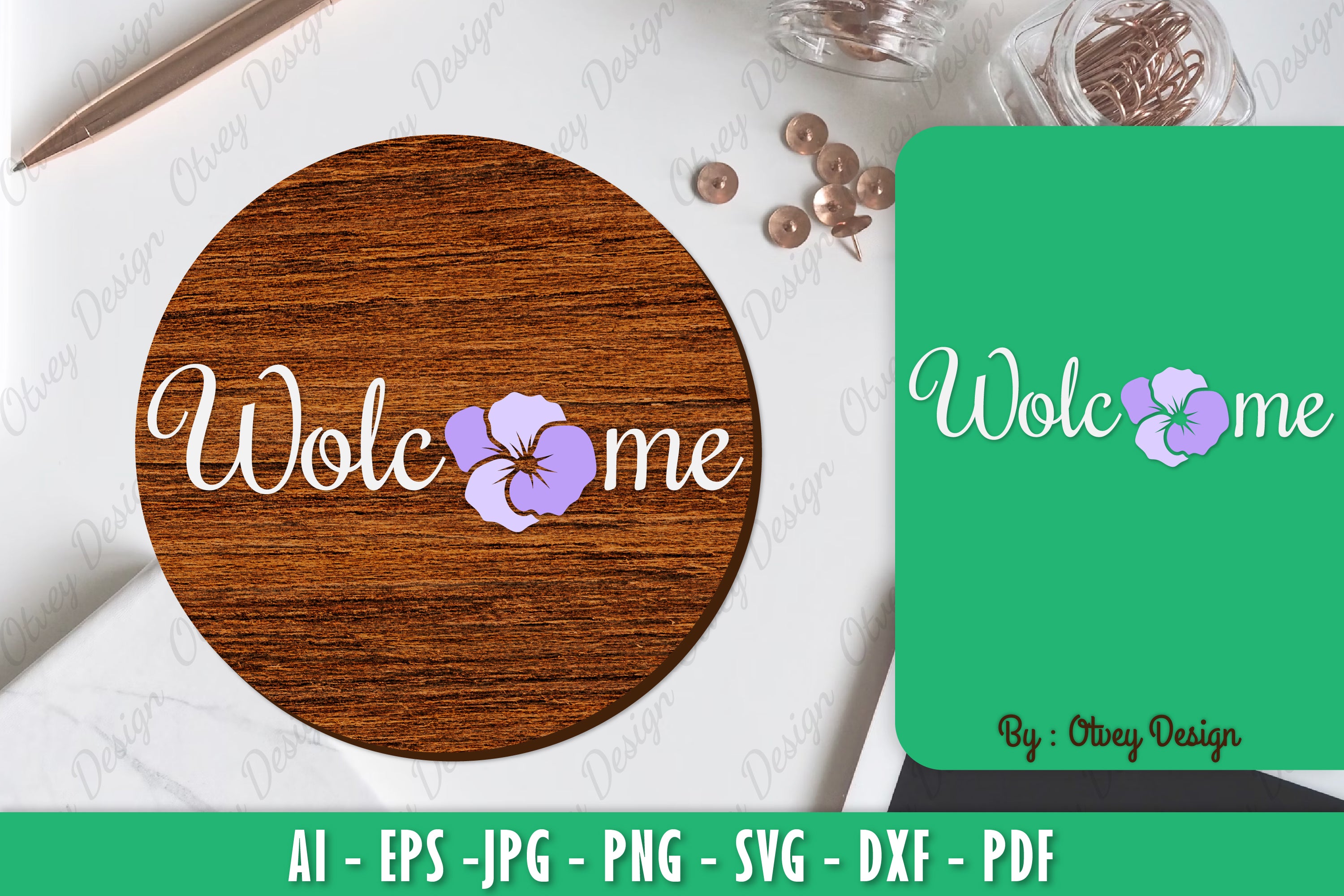 Pansy Flower Welcome Sign SVG Bundle - CraftNest - Digital Crafting and Art
