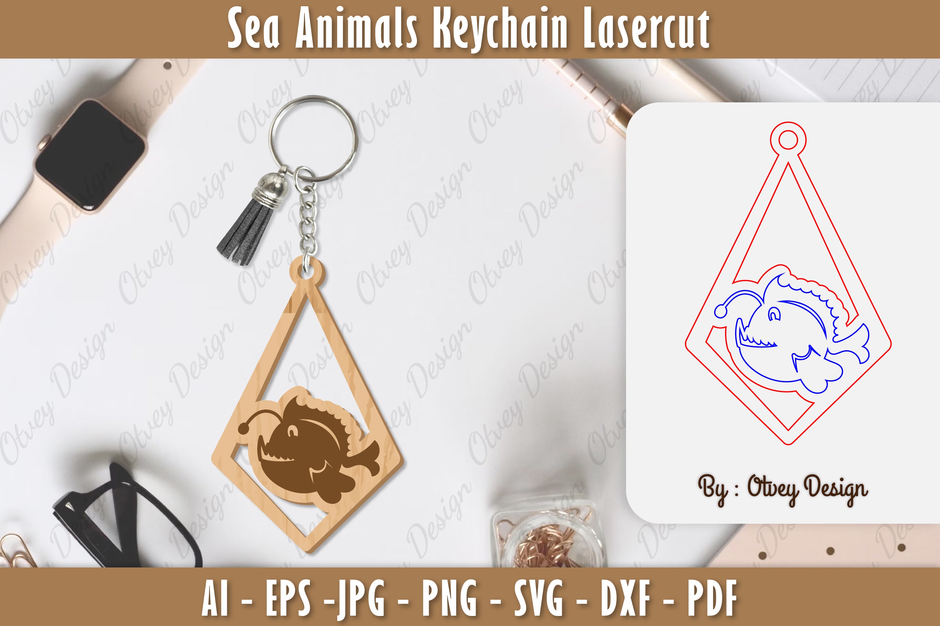 Keychain Sea Animals Laser Cut SVG Bundle 33 - CraftNest - Digital Crafting and Art