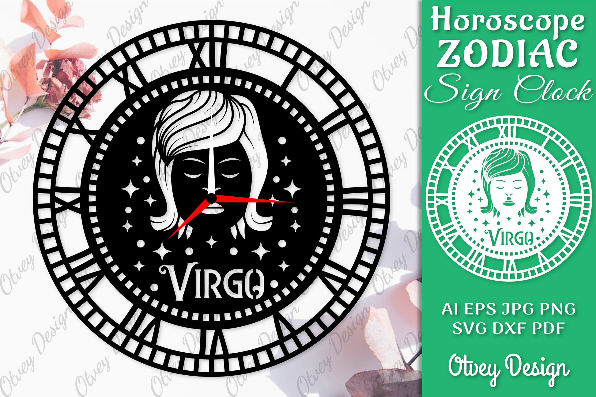 Horoscope Zodiac Sign Laser Cut Clock Template SVG Bundle 7 - CraftNest - Digital Crafting and Art