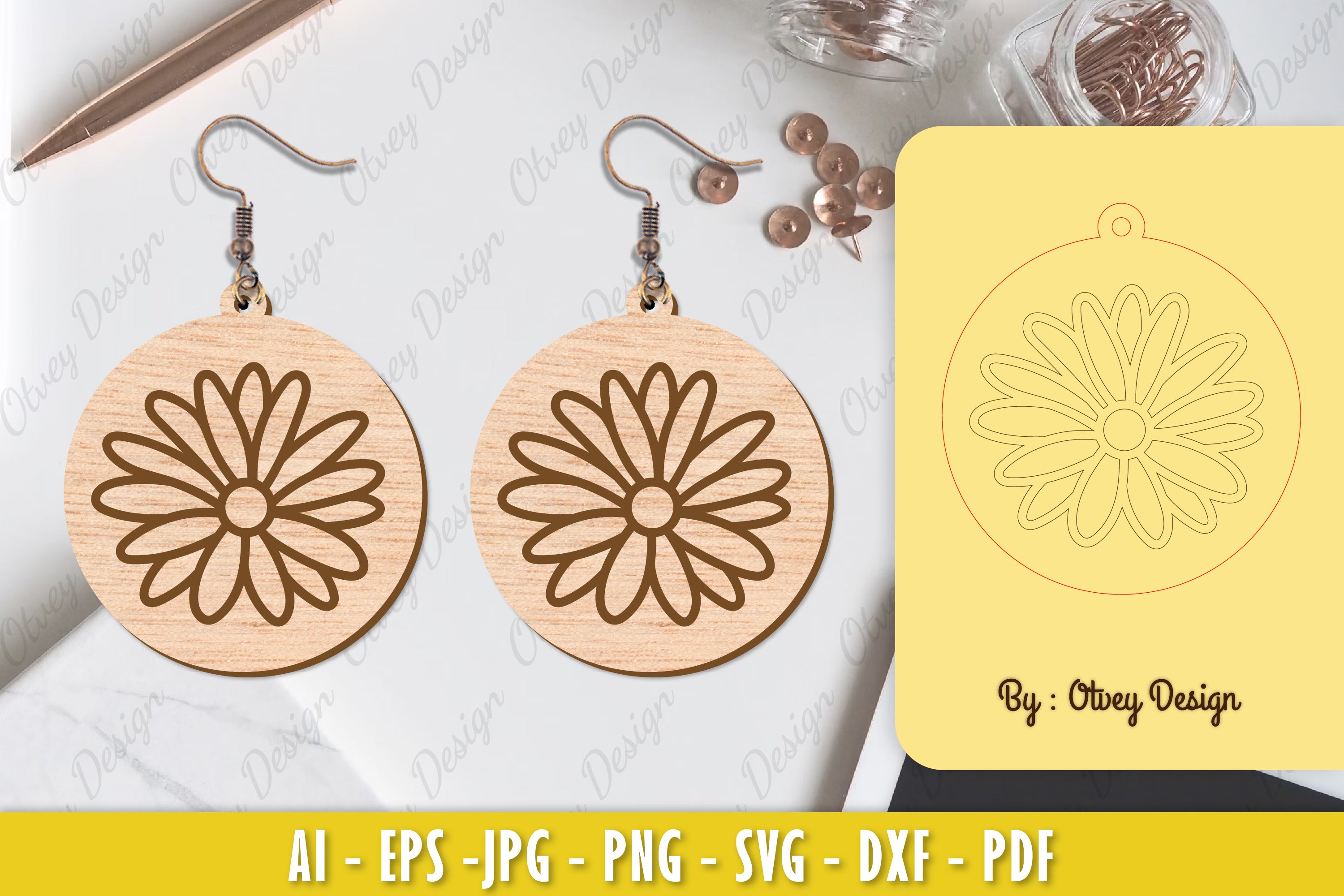 Flower Earring Laser Cut SVG Bundle 27 - CraftNest - Digital Crafting and Art