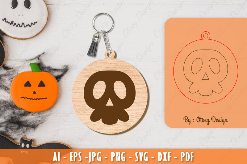Halloween Keychain Laser Cut SVG Bundle 30 - CraftNest - Digital Crafting and Art