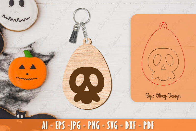 Halloween Keychain Laser Cut SVG Bundle 63 - CraftNest - Digital Crafting and Art