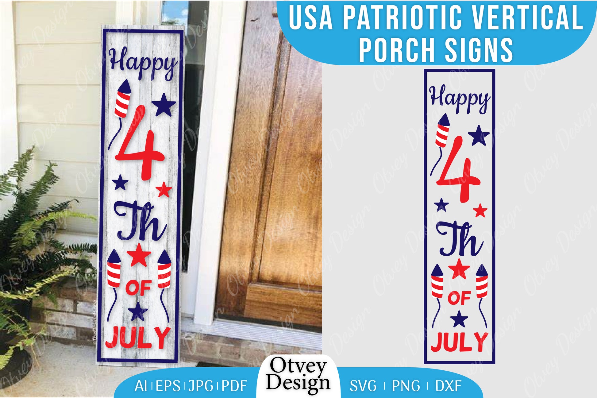 USA Patriotic Vertical Porch Signs SVG Bundle 17 - CraftNest - Digital Crafting and Art