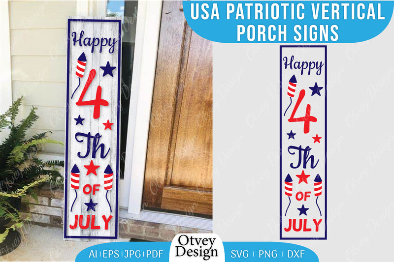 USA Patriotic Vertical Porch Signs SVG Bundle 17 - CraftNest - Digital Crafting and Art