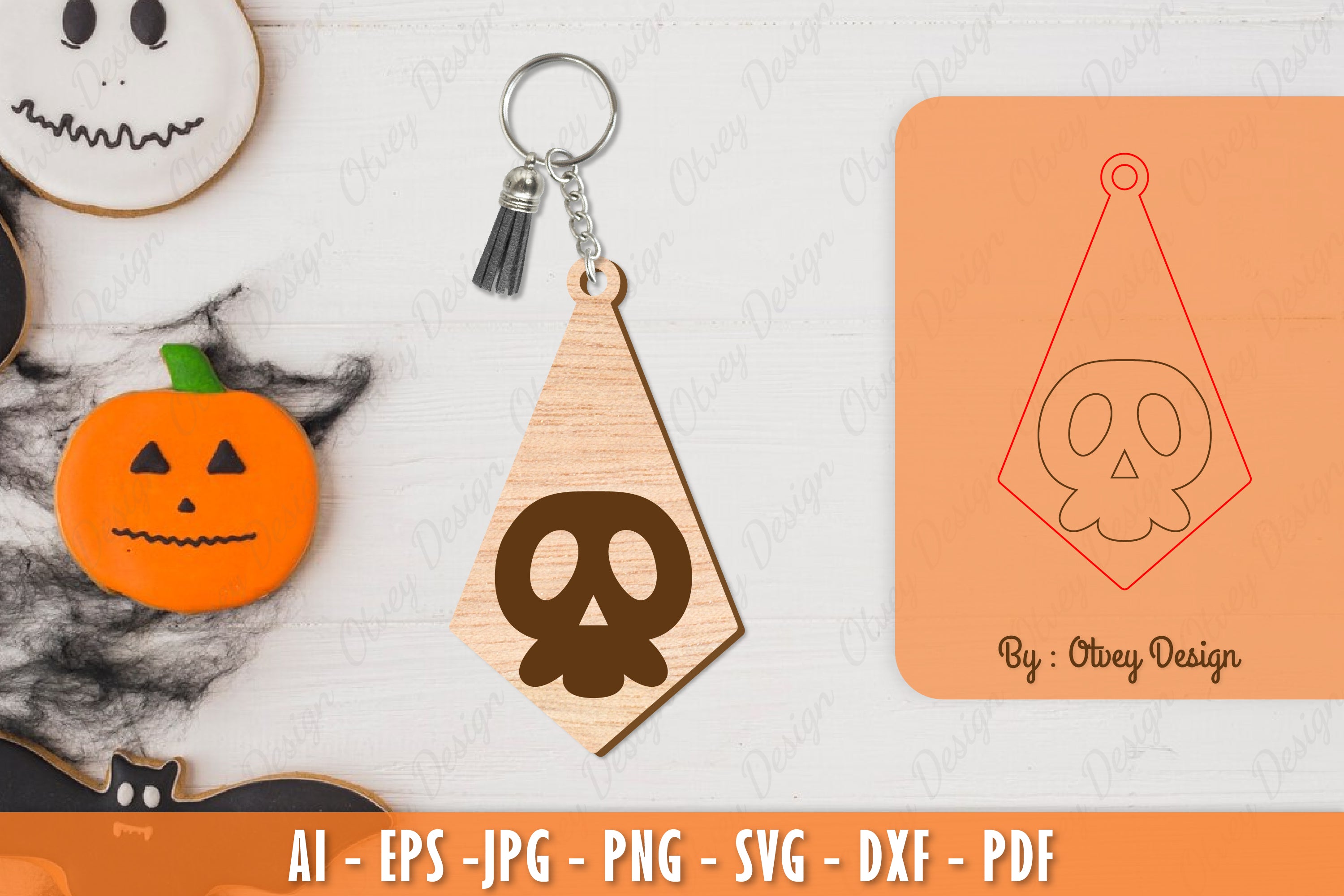 Halloween Keychain Laser Cut SVG Bundle 52 - CraftNest - Digital Crafting and Art