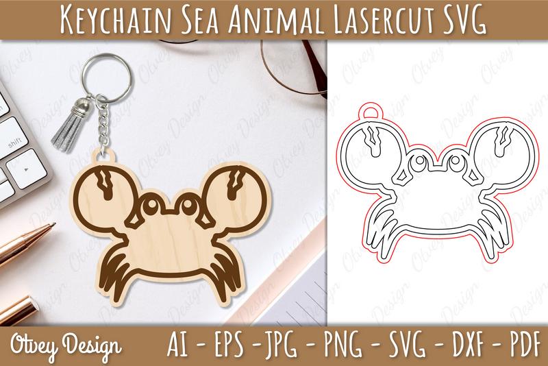 Keychain Sea Animal Lasercut SVG Bundle 6 - CraftNest - Digital Crafting and Art