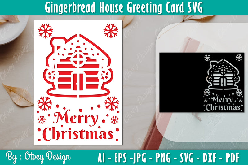 Gingerbread House Greeting Card SVG Bundle 9 - CraftNest - Digital Crafting and Art