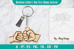 Father's Day Fist Bump Keychain SVG Bundle 14 - CraftNest - Digital Crafting and Art