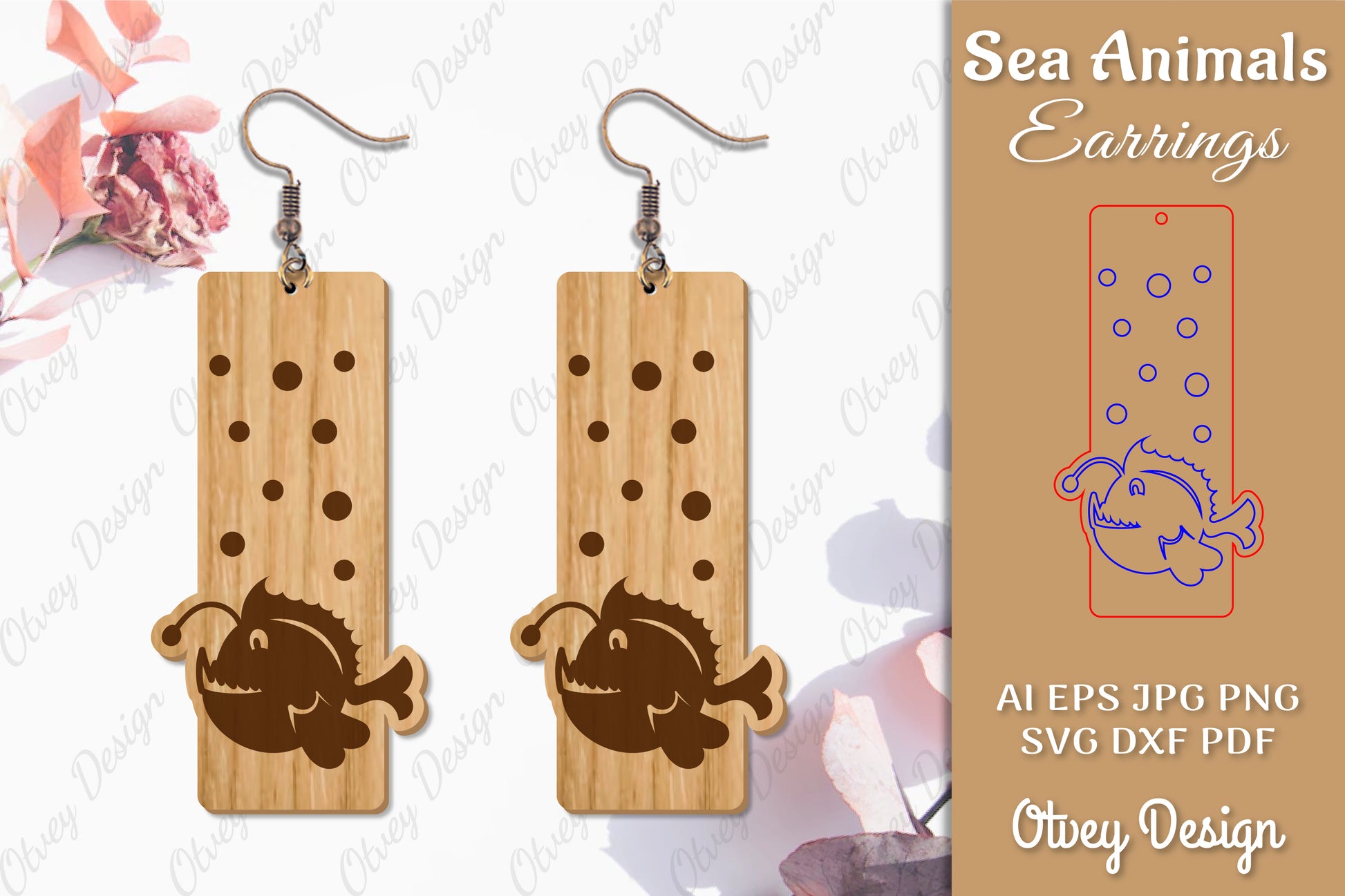Earrings Sea Animals Laser Cut SVG Bundle 8 - CraftNest - Digital Crafting and Art