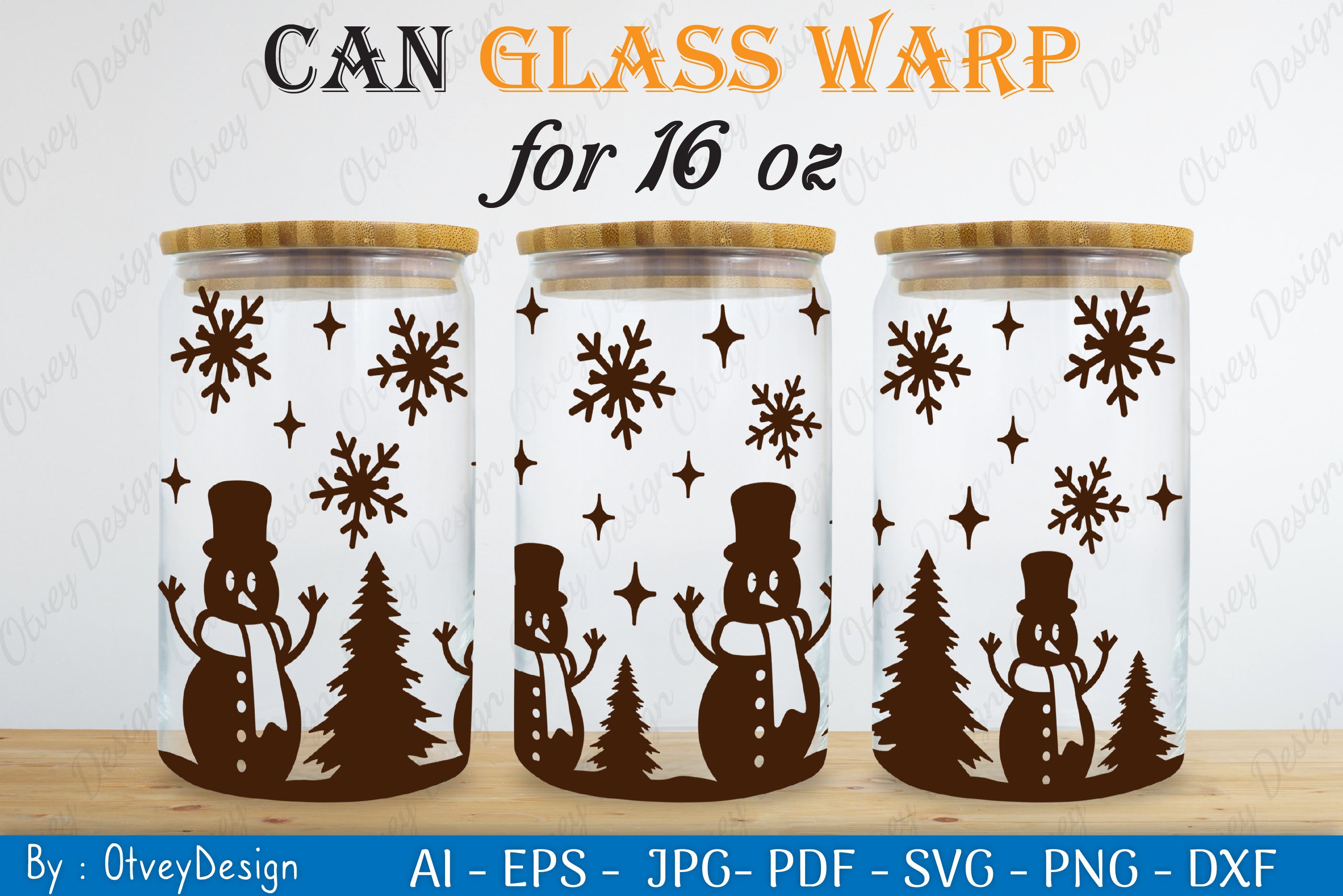 Snowman Can Glass 16 OZ SVG Bundle 4 - CraftNest - Digital Crafting and Art