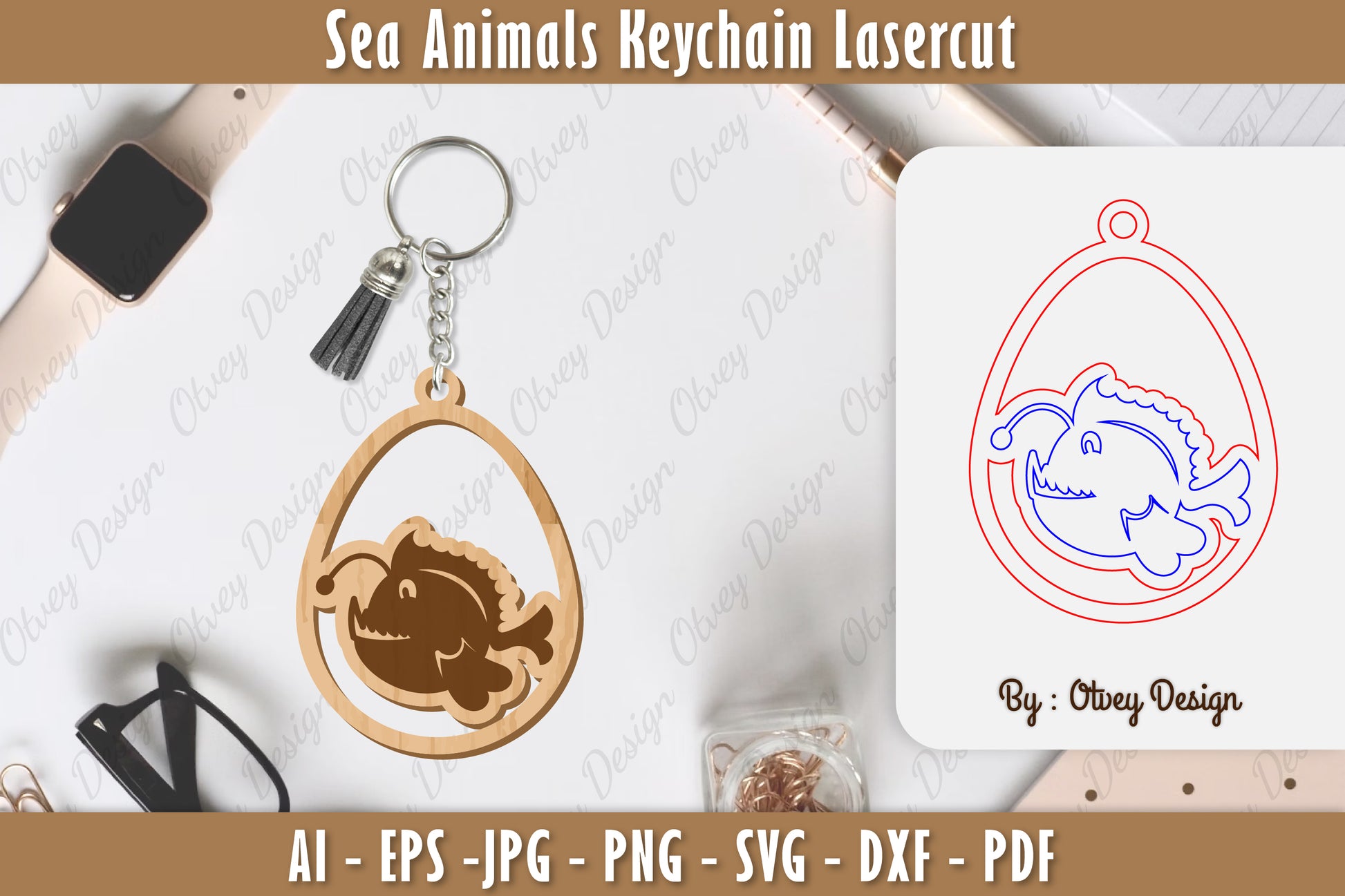 Keychain Sea Animals Laser Cut SVG Bundle 45 - CraftNest - Digital Crafting and Art