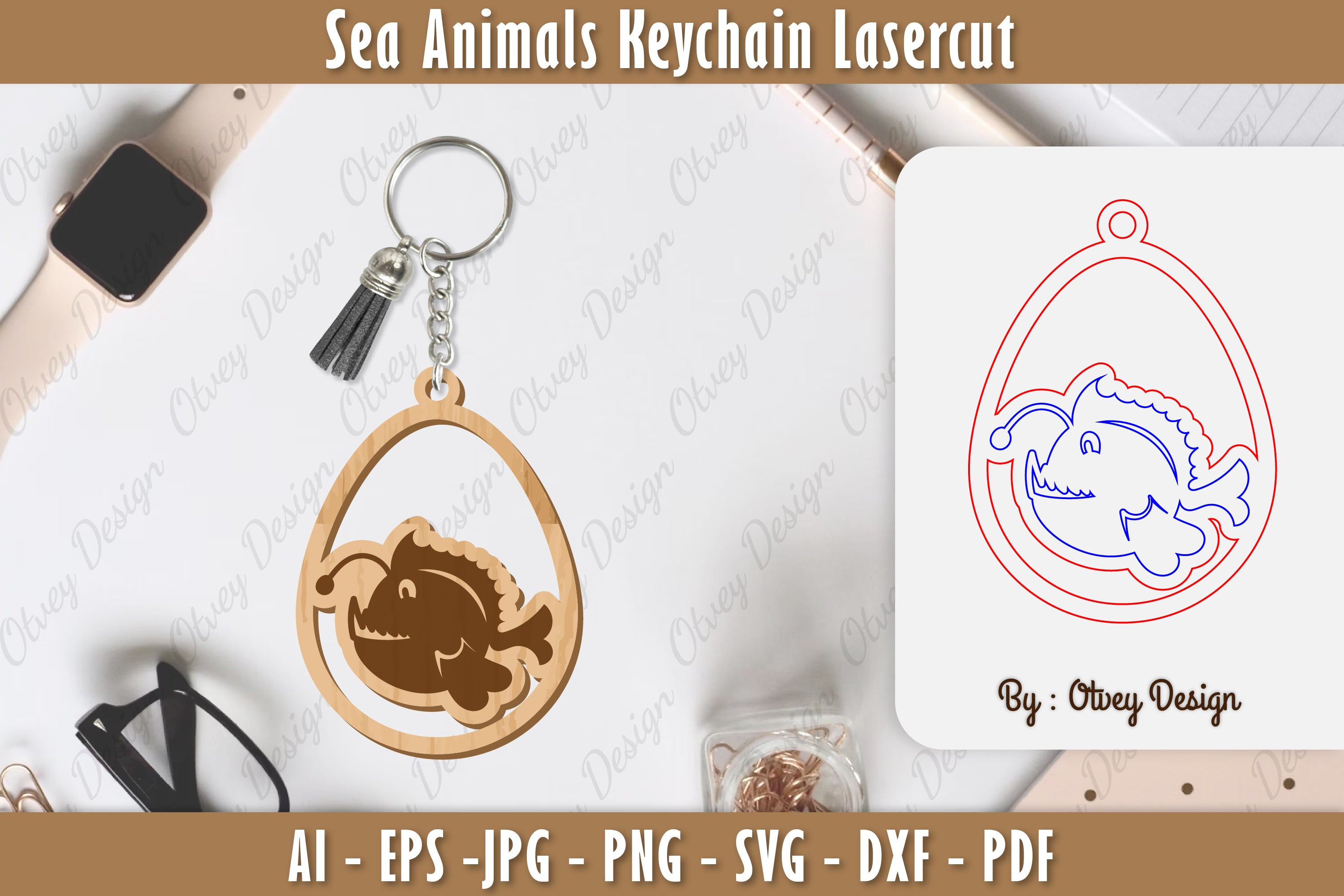 Keychain Sea Animals Laser Cut SVG Bundle 45 - CraftNest - Digital Crafting and Art