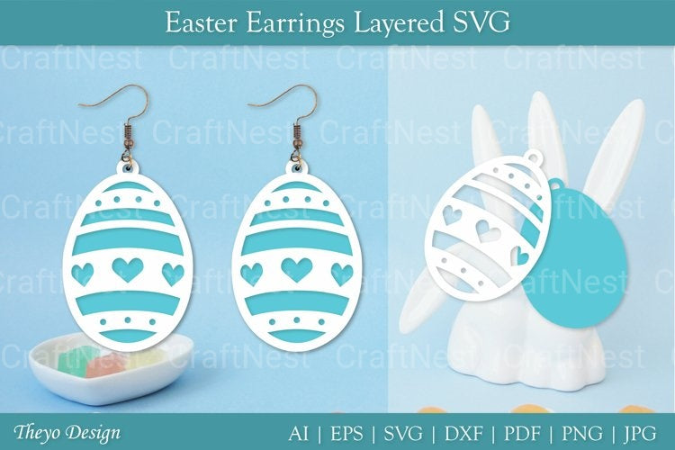 Easter Egg Earrings SVG Bundle