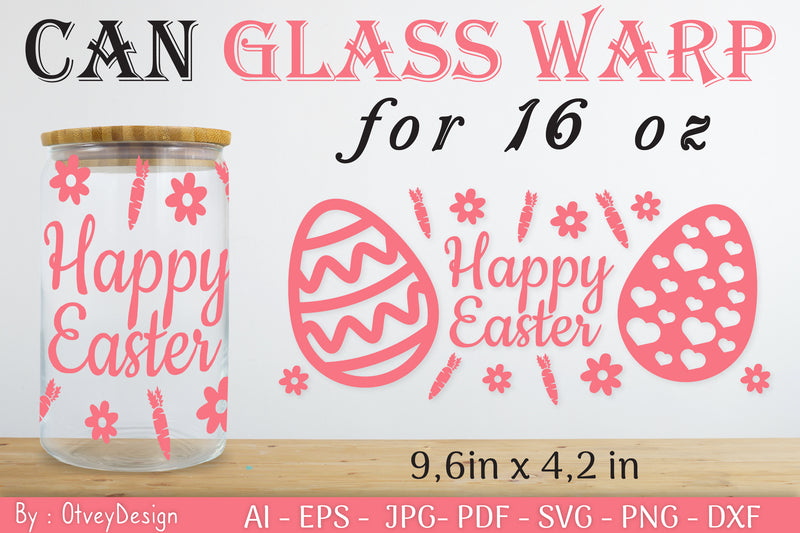 Happy Easter Day 16oz Can Glass Wrap SVG Bundle 9 - CraftNest - Digital Crafting and Art