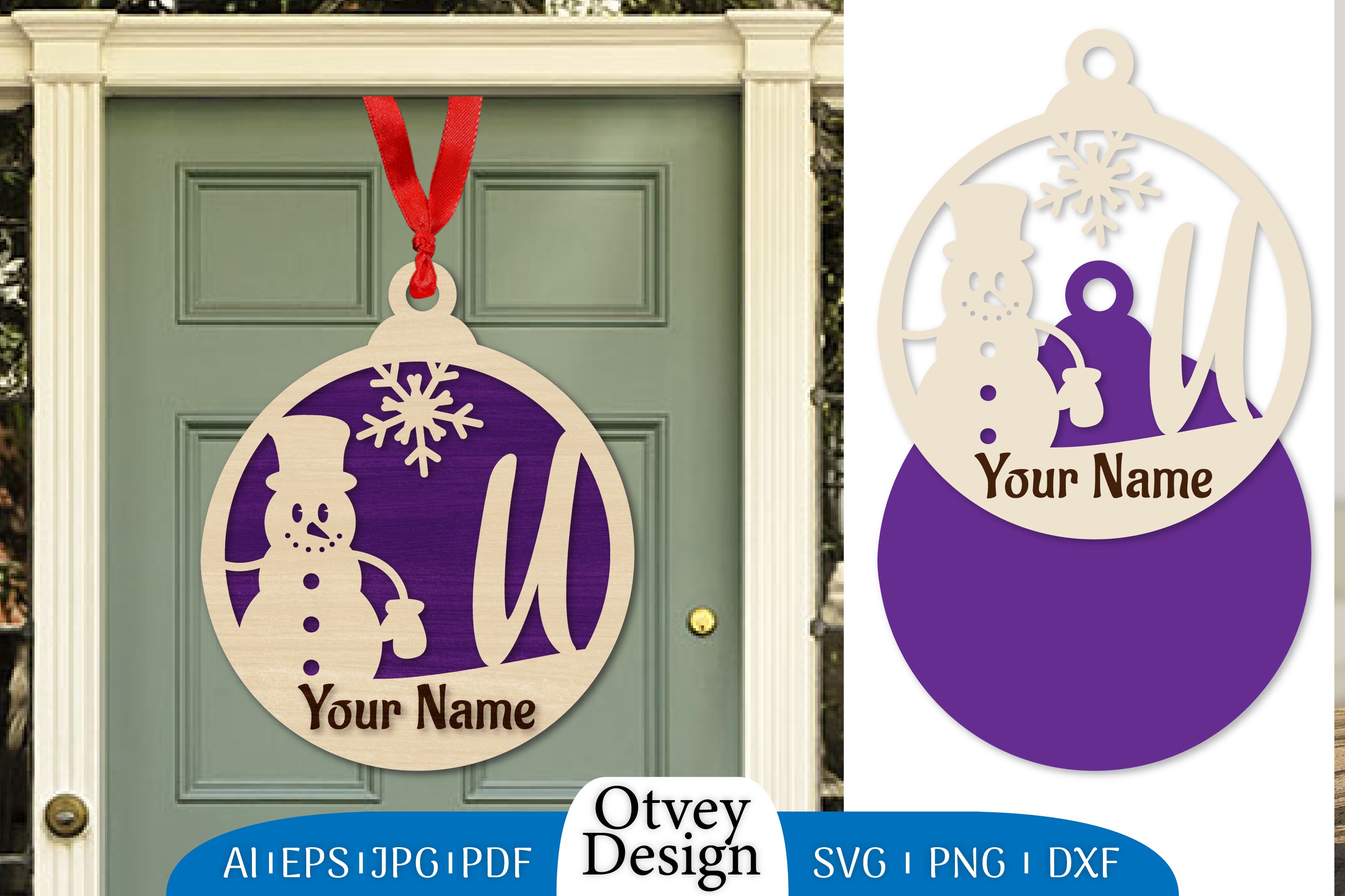 Snowman Name Laser Cut Files Christmas Ball SVG Bundle 4 - CraftNest - Digital Crafting and Art
