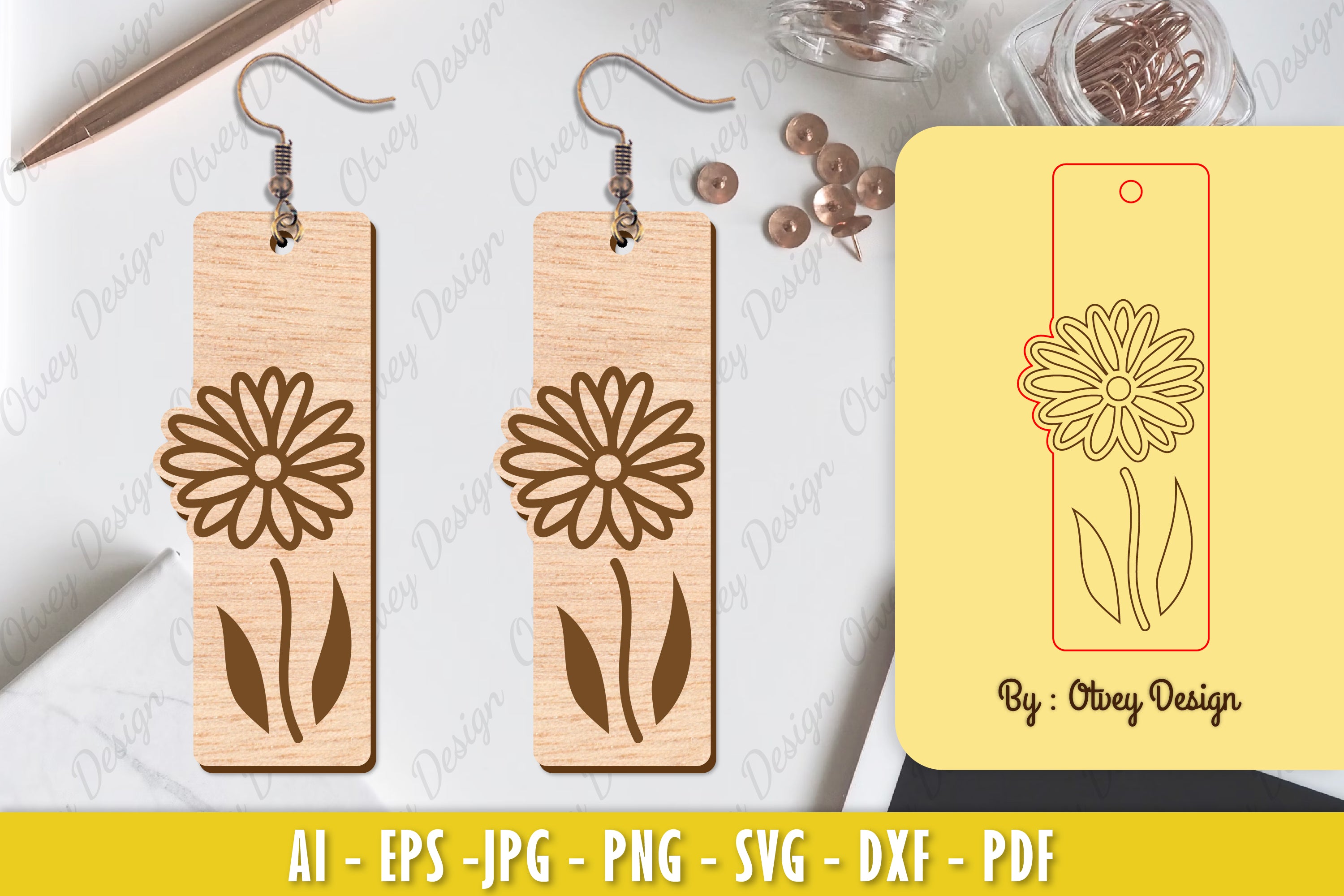 Flower Earring Laser Cut SVG Bundle 147 - CraftNest - Digital Crafting and Art