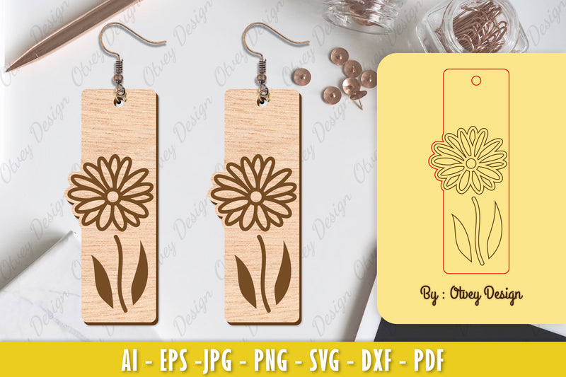 Flower Earring Laser Cut SVG Bundle 147 - CraftNest - Digital Crafting and Art
