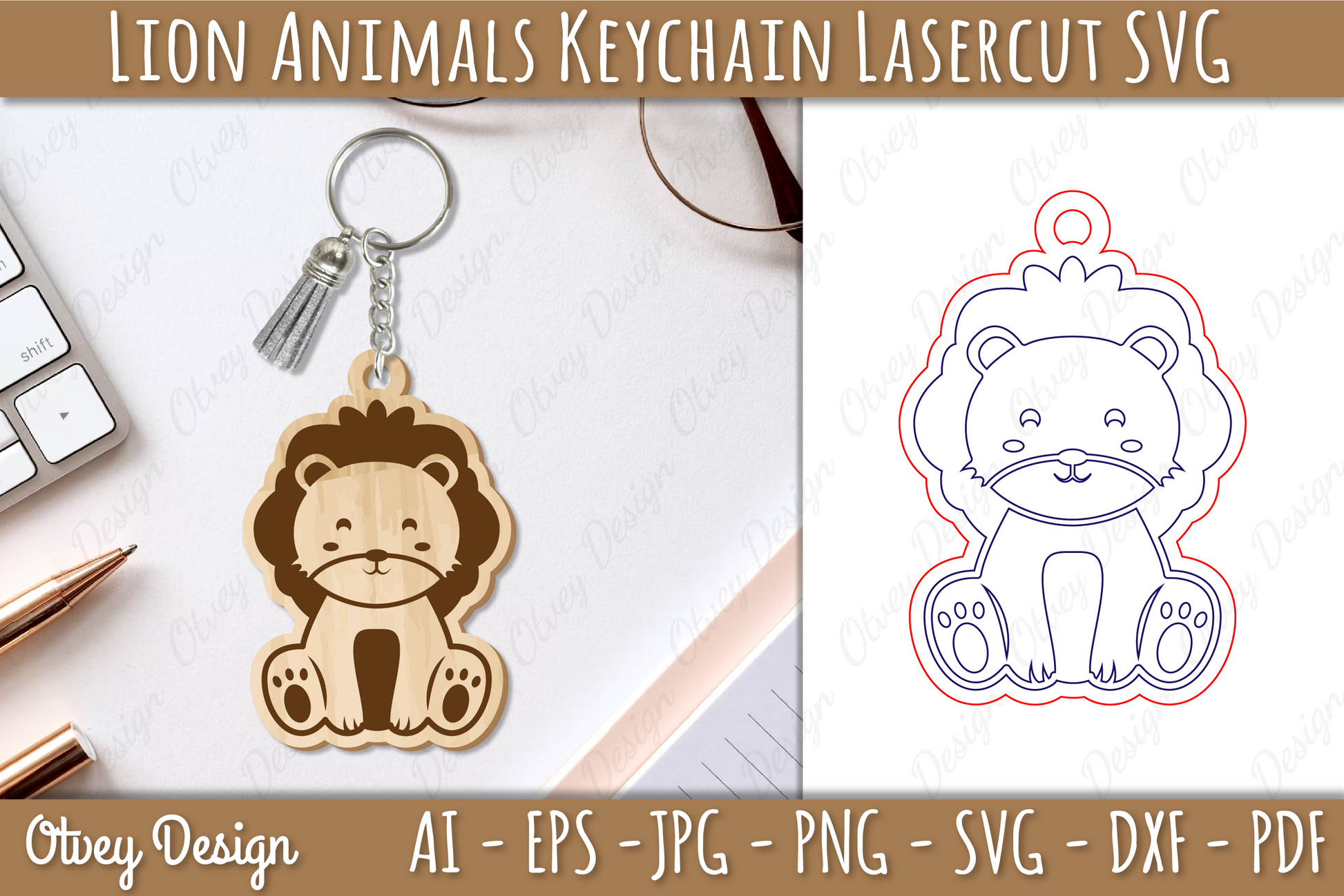 Lion Animal Keychain SVG Bundle - CraftNest - Digital Crafting and Art