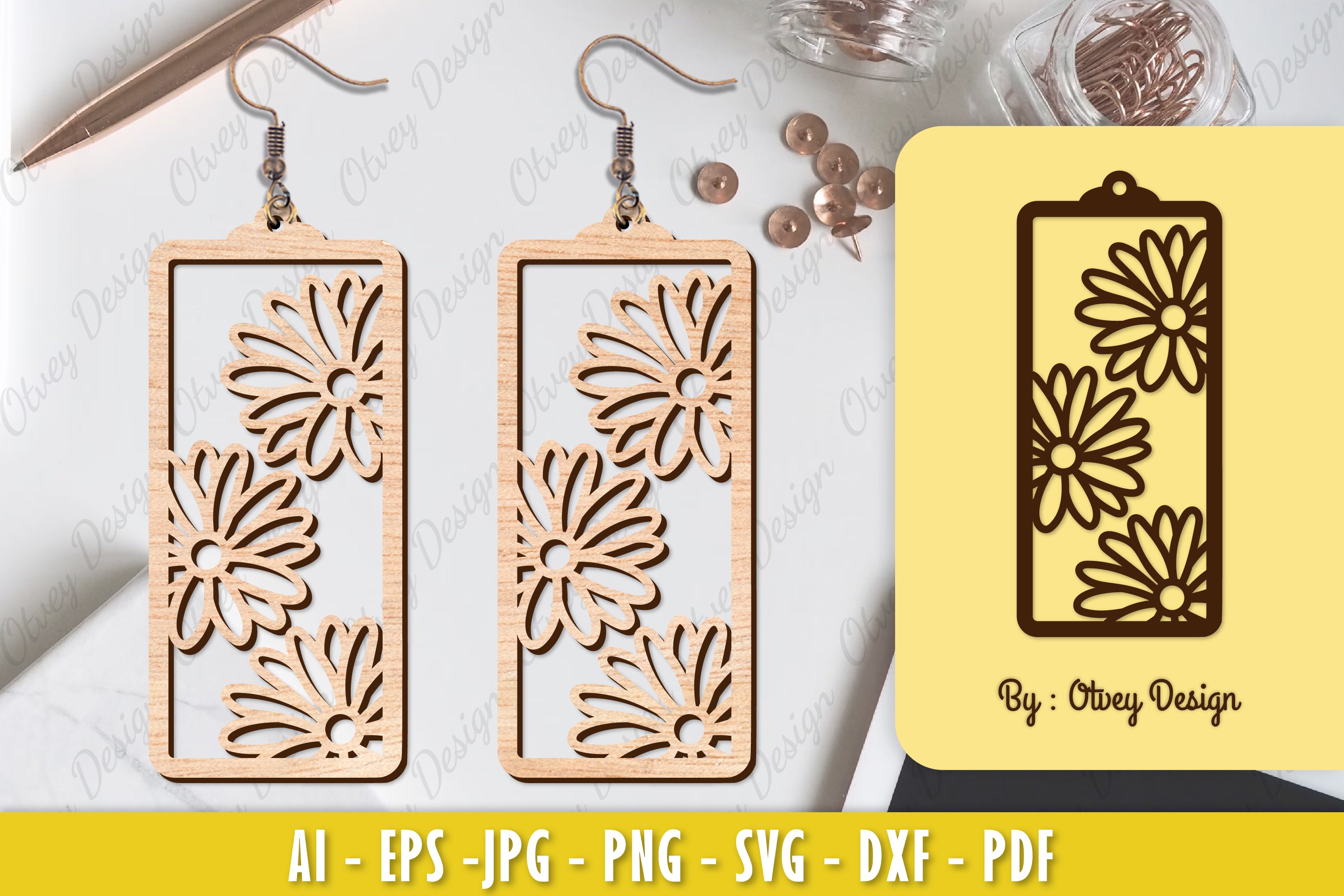 Flower Earring Laser Cut SVG Bundle 117 - CraftNest - Digital Crafting and Art