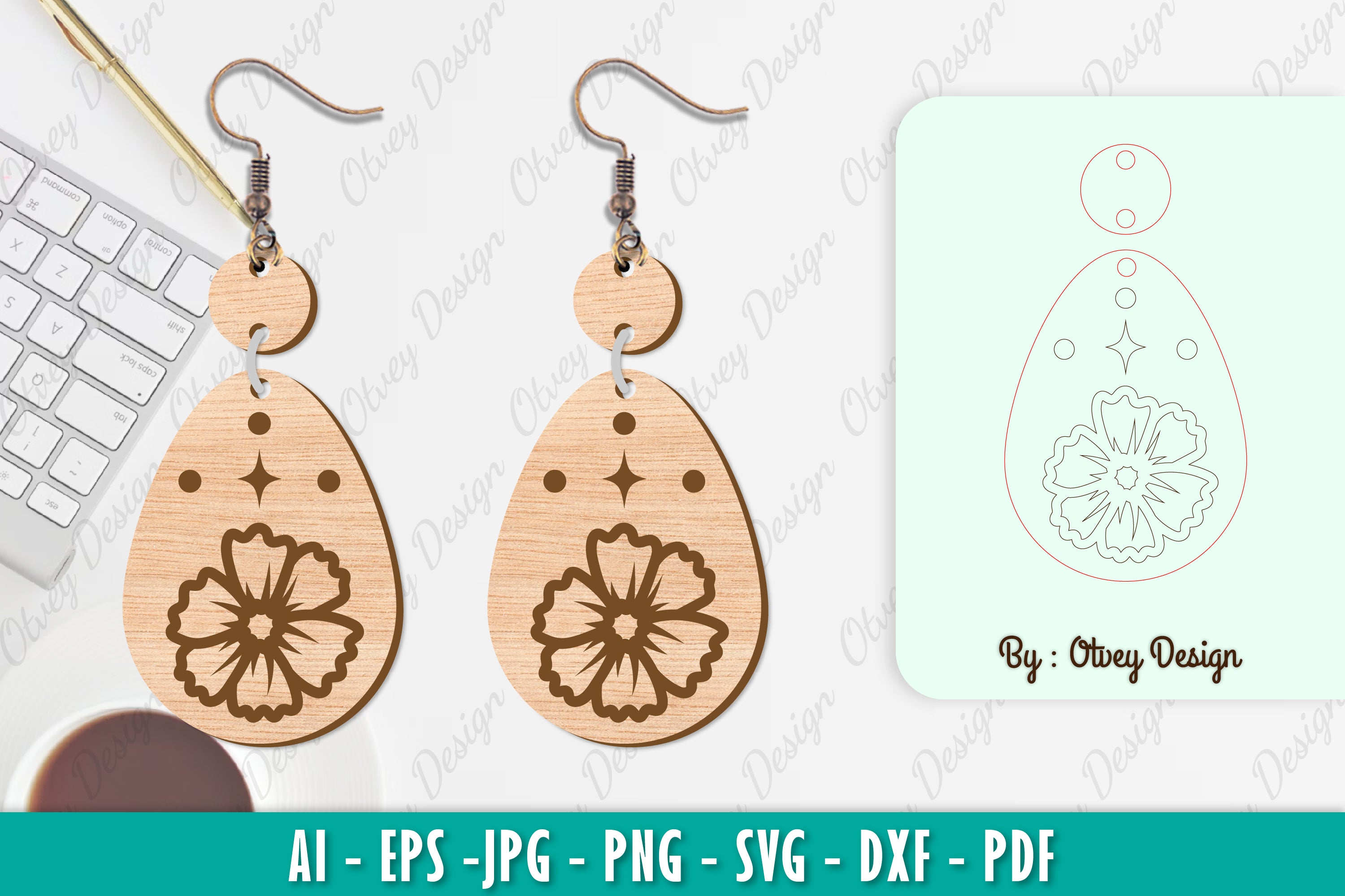 Flower Earring SVG Bundle 81 - CraftNest - Digital Crafting and Art