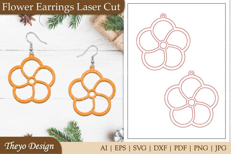 Earrings Lasercut Flower SVG Bundle