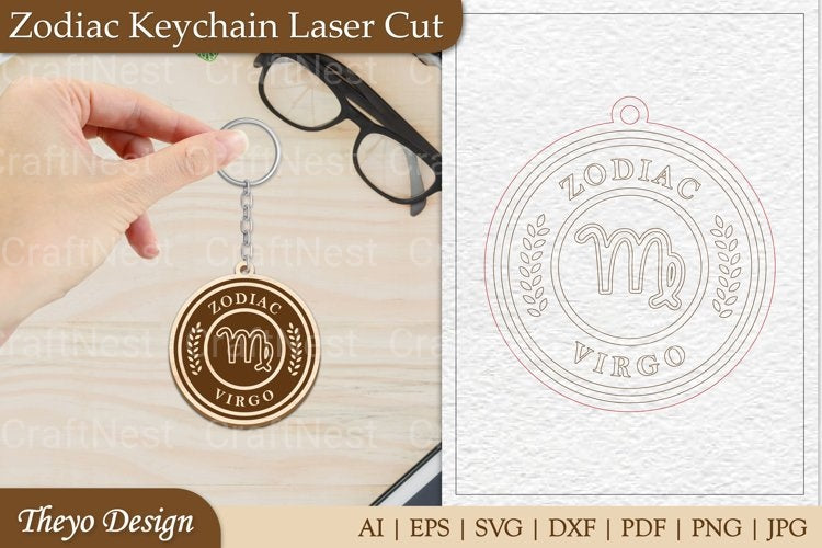 Zodiac Keychain SVG Bundle