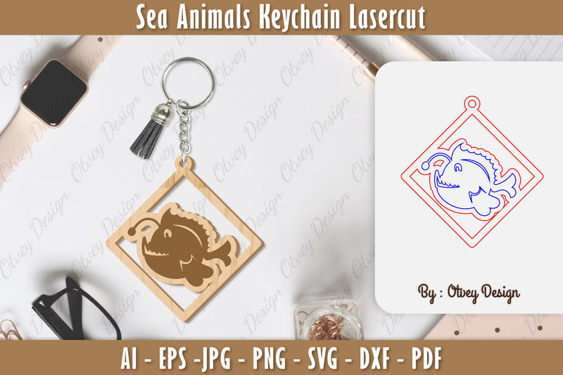 Keychain Sea Animals Laser Cut SVG Bundle 57 - CraftNest - Digital Crafting and Art