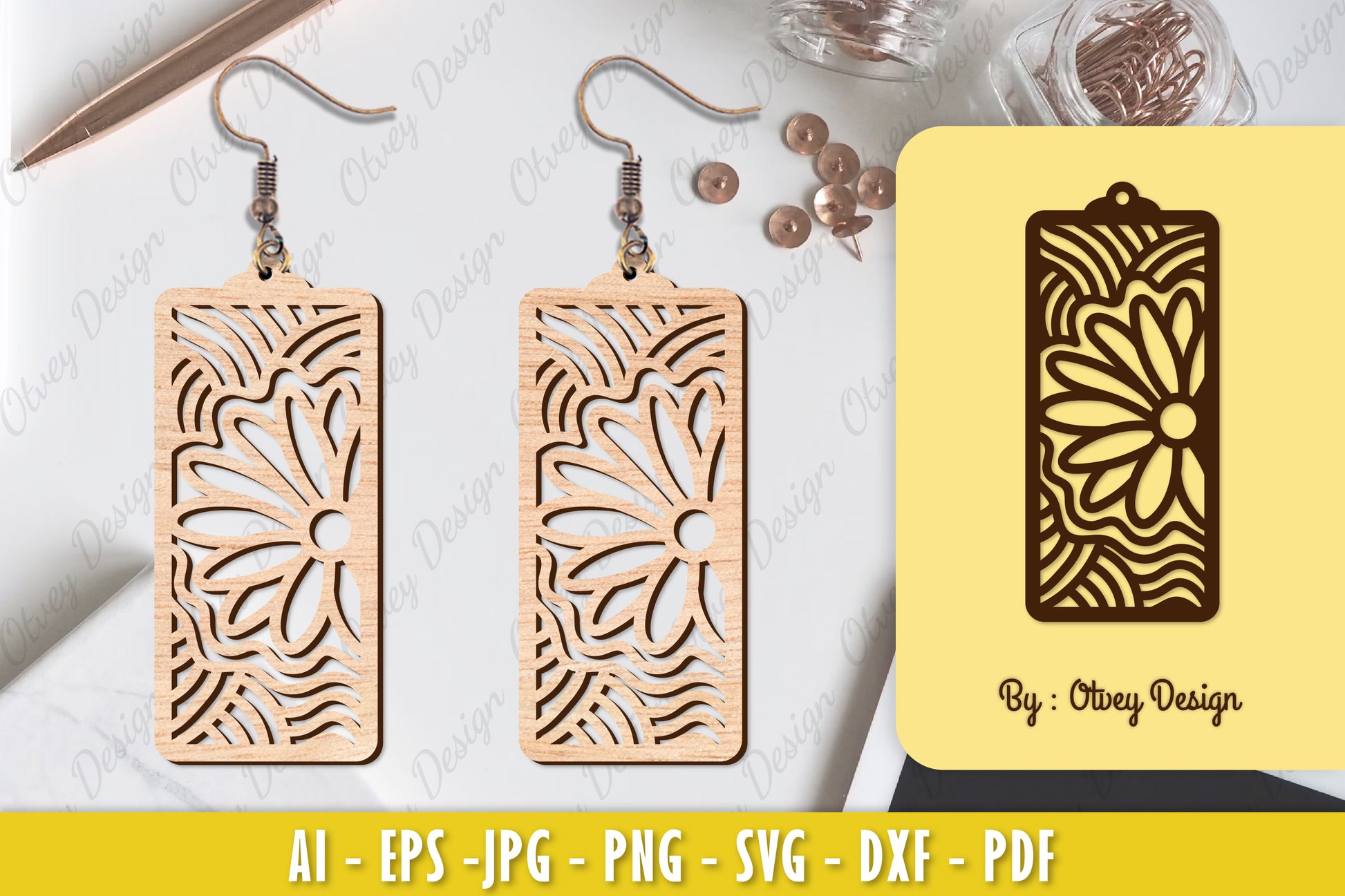 Flower Earring Laser Cut SVG Bundle 107 - CraftNest - Digital Crafting and Art
