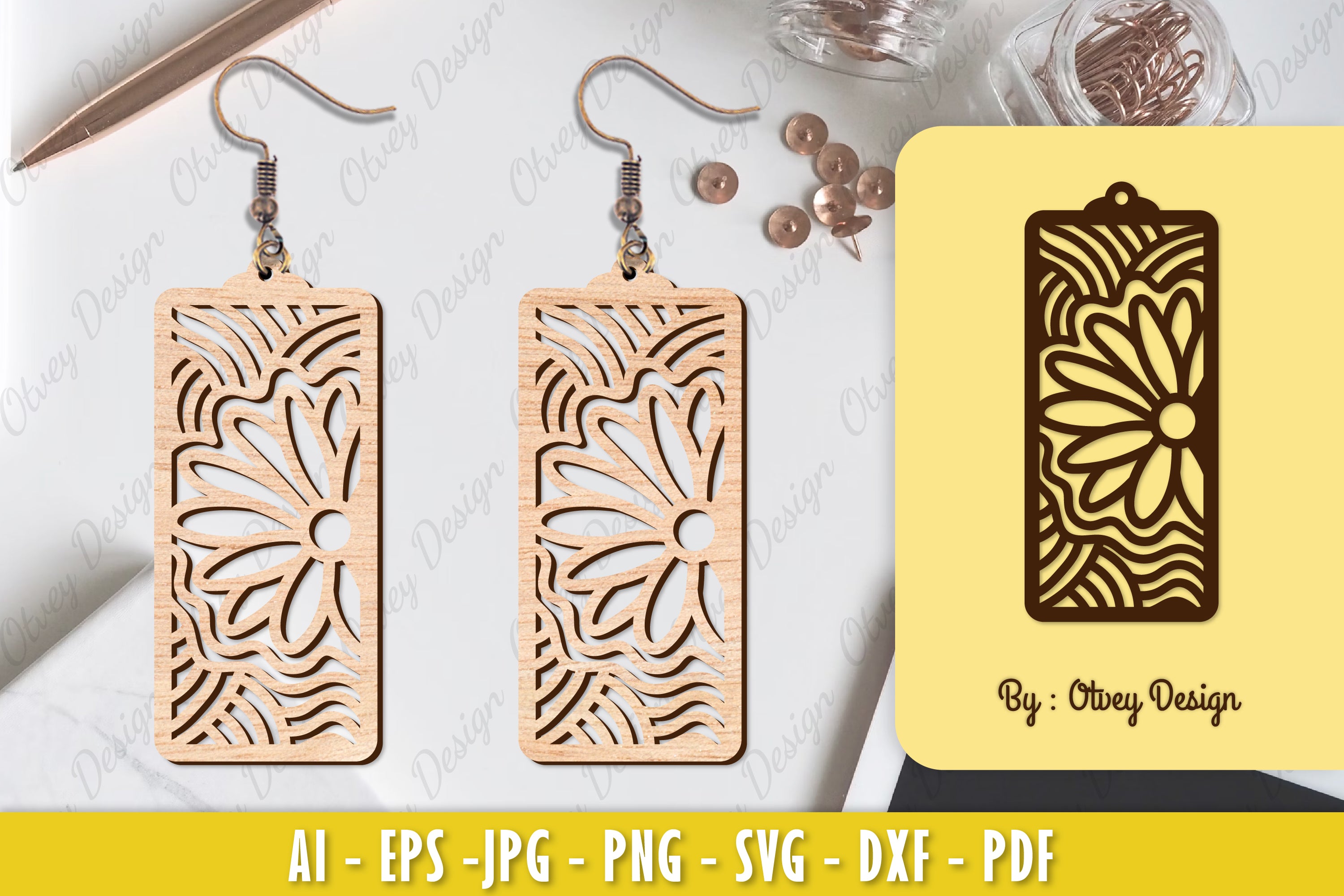 Flower Earring Laser Cut SVG Bundle 107 - CraftNest - Digital Crafting and Art