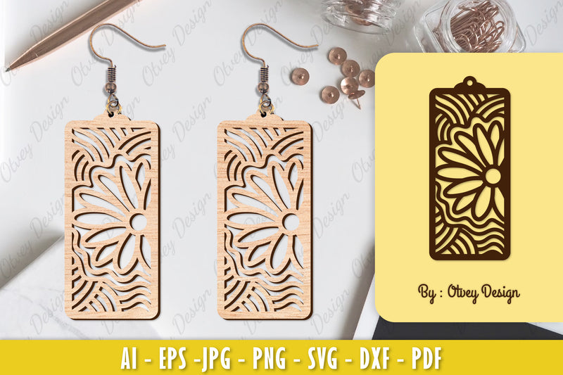 Flower Earring Laser Cut SVG Bundle 107 - CraftNest - Digital Crafting and Art