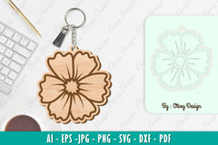 Flower Keychain SVG Bundle 21 - CraftNest - Digital Crafting and Art