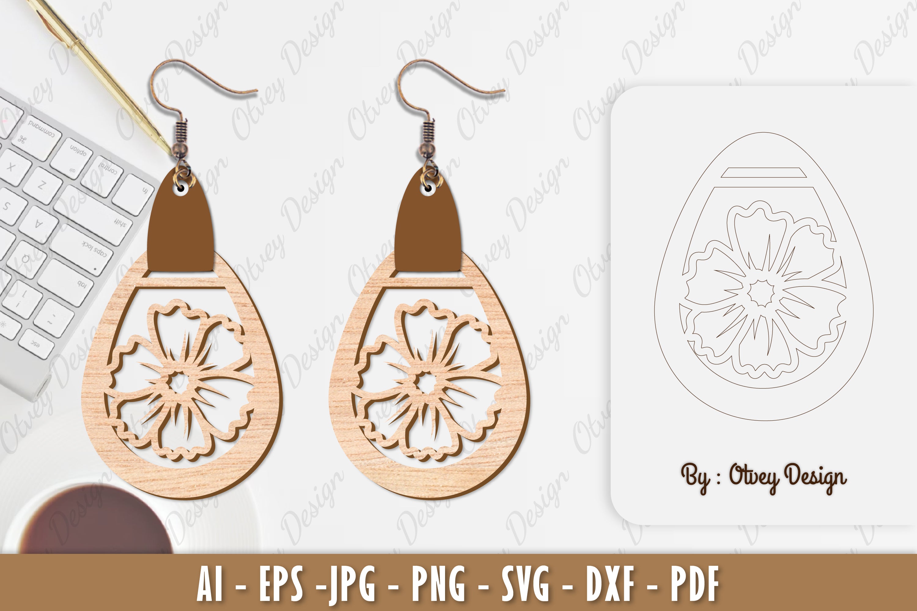 Flower Earring SVG Bundle 69 - CraftNest - Digital Crafting and Art