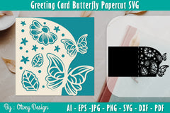 Butterfly Papercut Greeting Card SVG Bundle 2 - CraftNest - Digital Crafting and Art