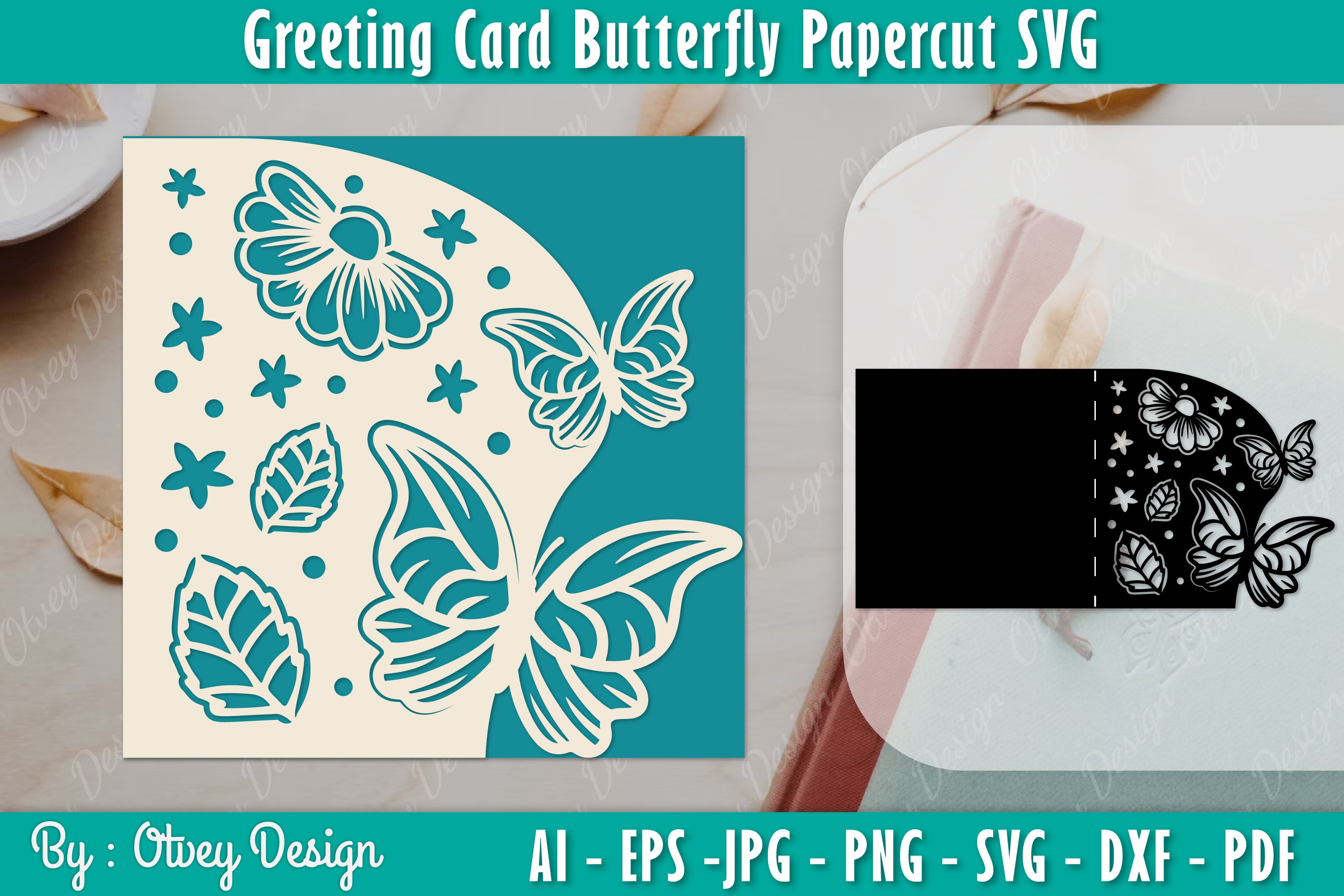 Butterfly Papercut Greeting Card SVG Bundle 2 - CraftNest - Digital Crafting and Art
