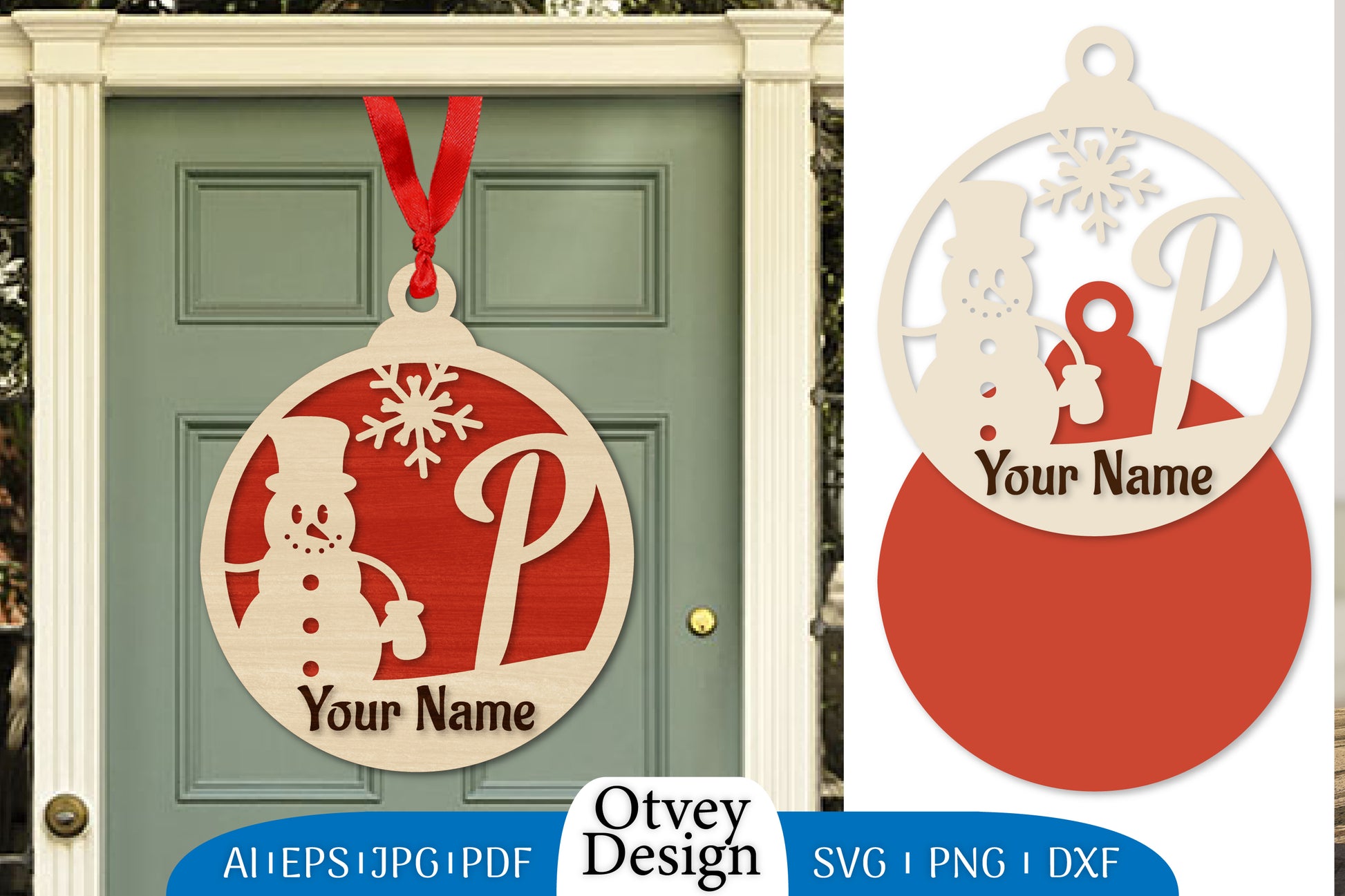 Snowman Name Christmas Ball SVG Bundle 7 - CraftNest - Digital Crafting and Art