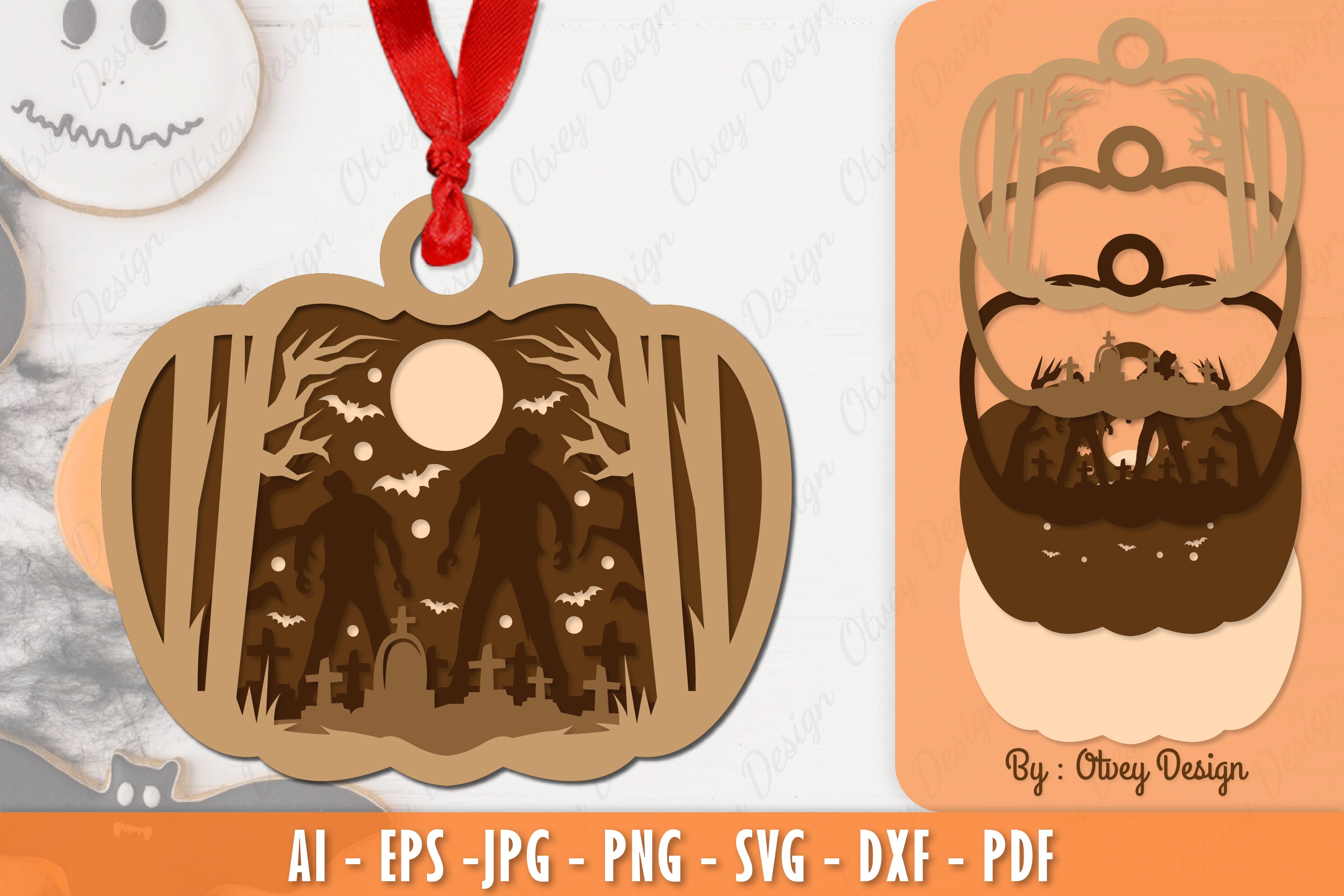 Halloween Ornament Lasercut SVG Bundle 7 - CraftNest - Digital Crafting and Art