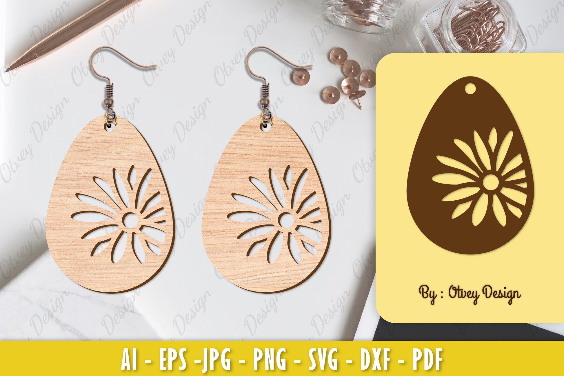 Flower Earring Laser Cut SVG Bundle 67 - CraftNest - Digital Crafting and Art