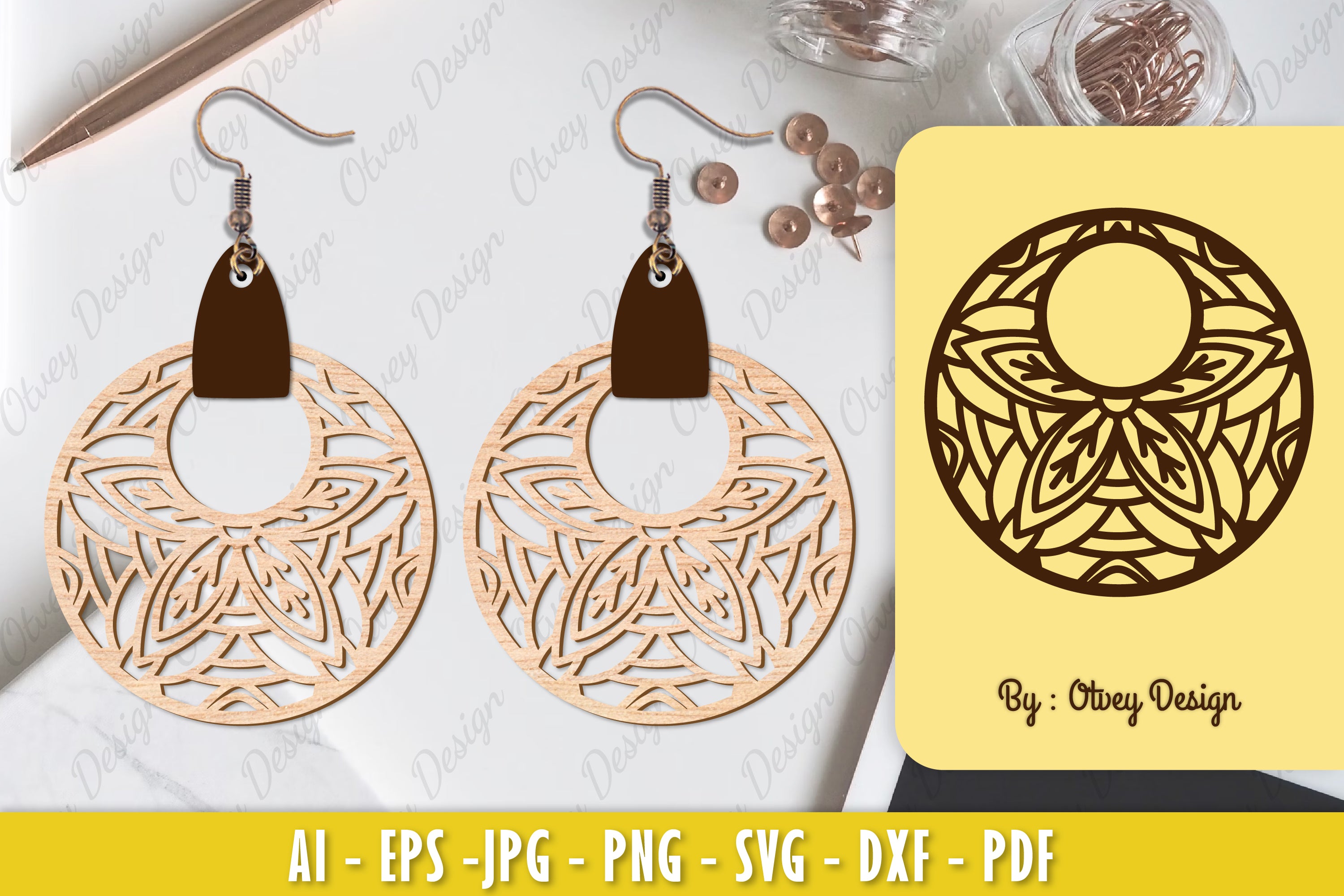 Earrings Mandala SVG Bundle 7 - CraftNest - Digital Crafting and Art