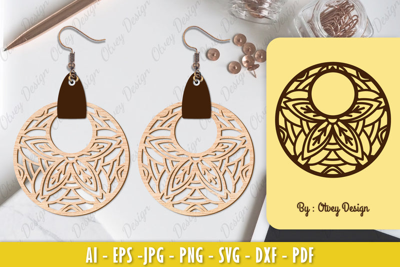 Earrings Mandala SVG Bundle 7 - CraftNest - Digital Crafting and Art