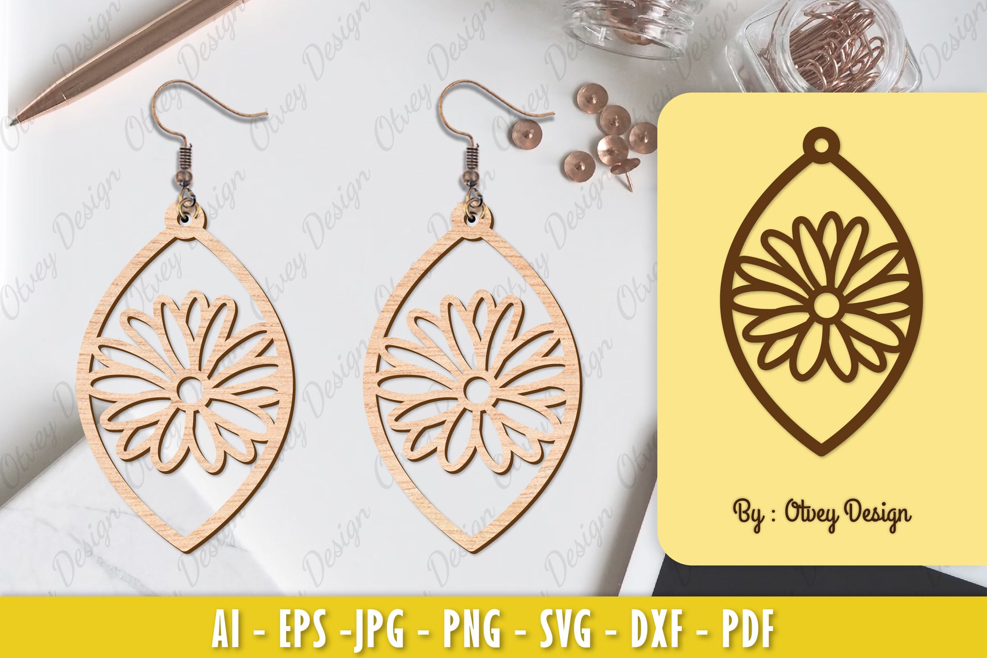 Flower Earring Laser Cut SVG Bundle 17 - CraftNest - Digital Crafting and Art