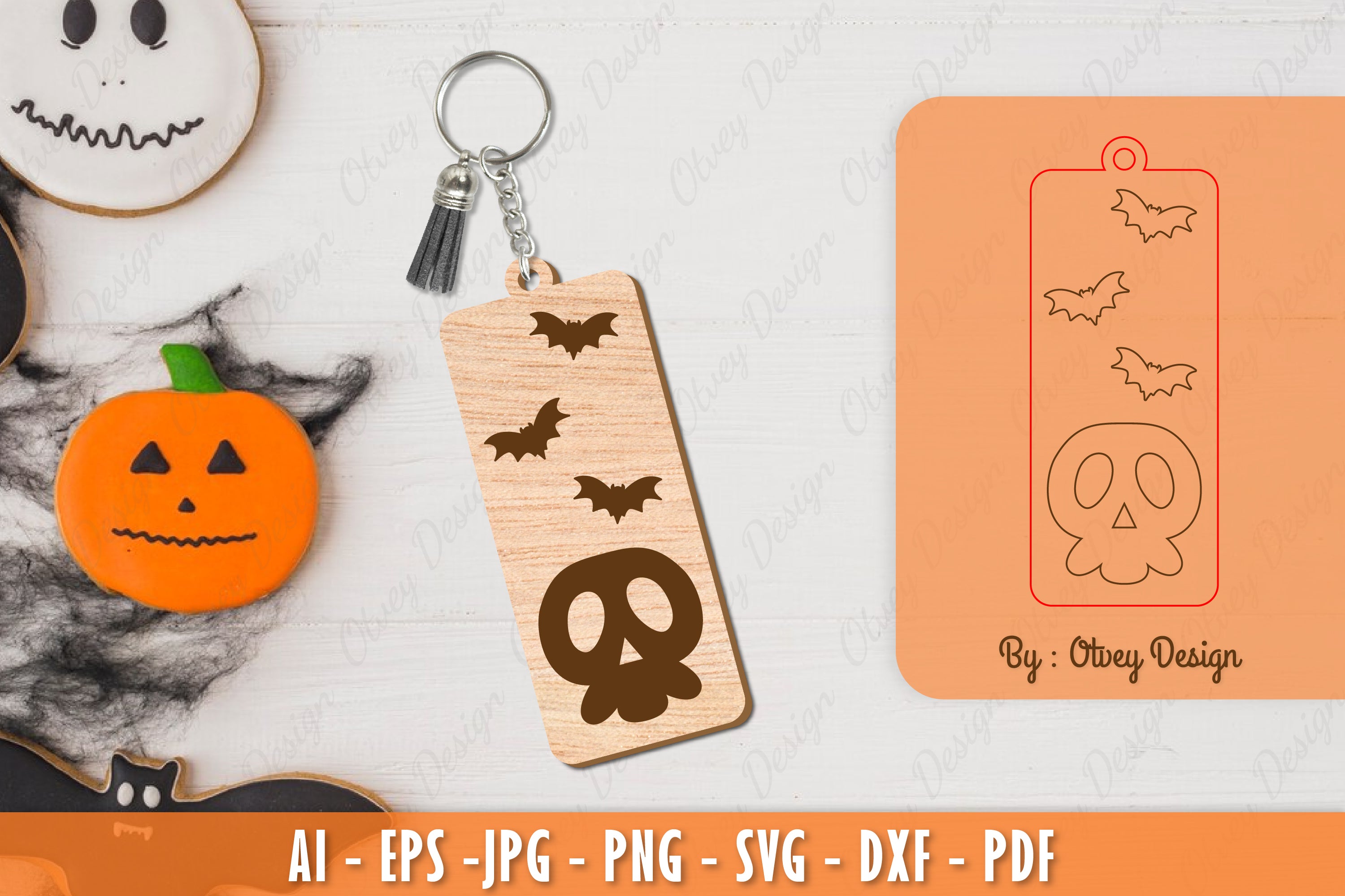 Halloween Keychain Laser Cut SVG Bundle 19 - CraftNest - Digital Crafting and Art