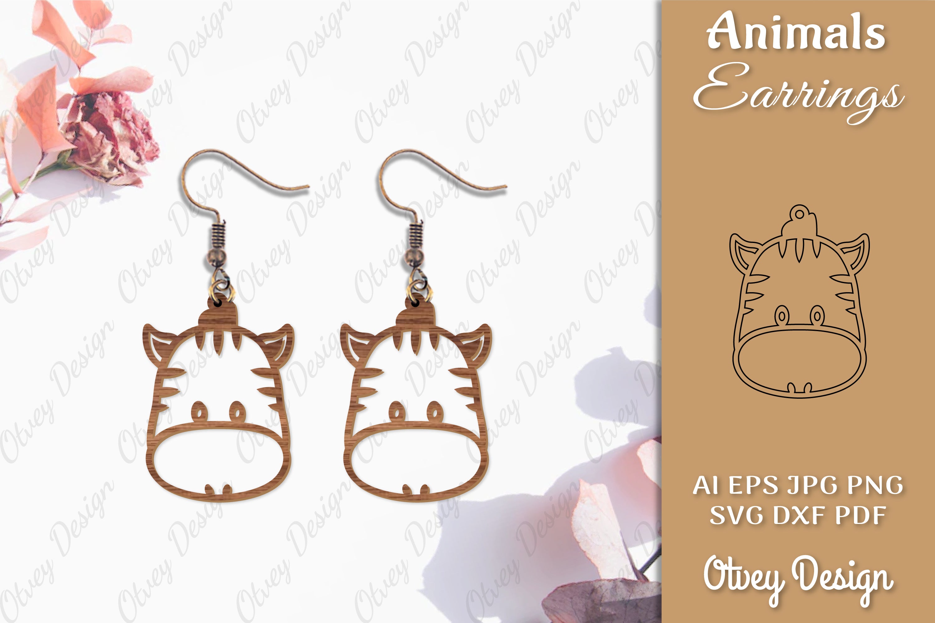 Animal Earrings SVG Bundle 28 - CraftNest - Digital Crafting and Art