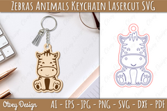 Zebra Animal Keychain SVG Bundle 1 - CraftNest - Digital Crafting and Art