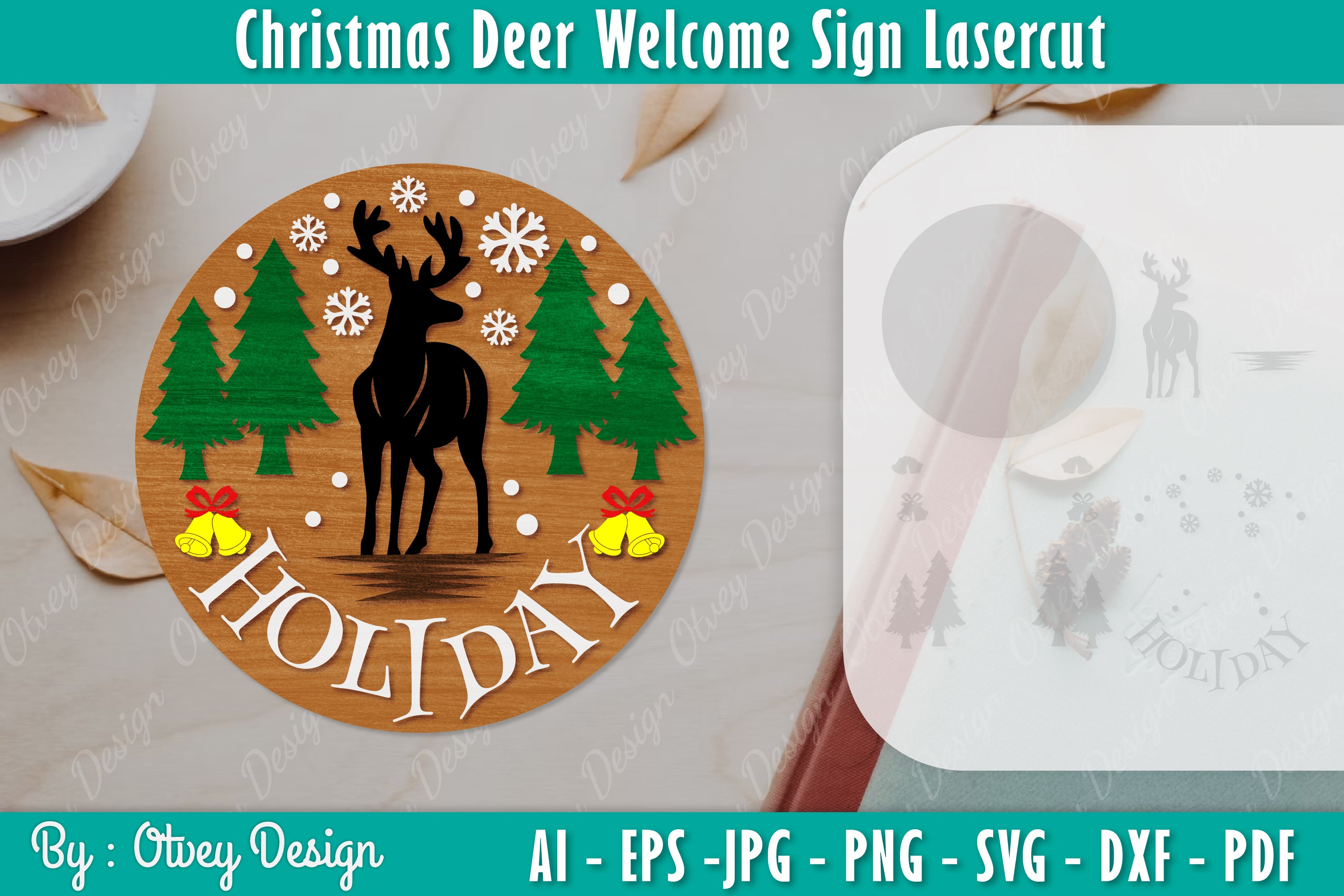 Christmas Deer Welcome Sign SVG Bundle