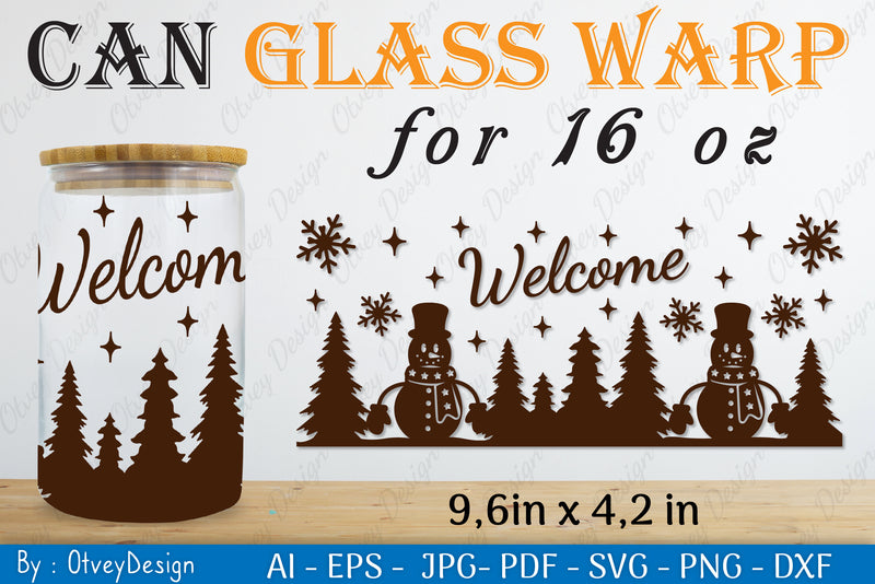 Snowman Can Glass 16 OZ SVG Bundle 5 - CraftNest - Digital Crafting and Art